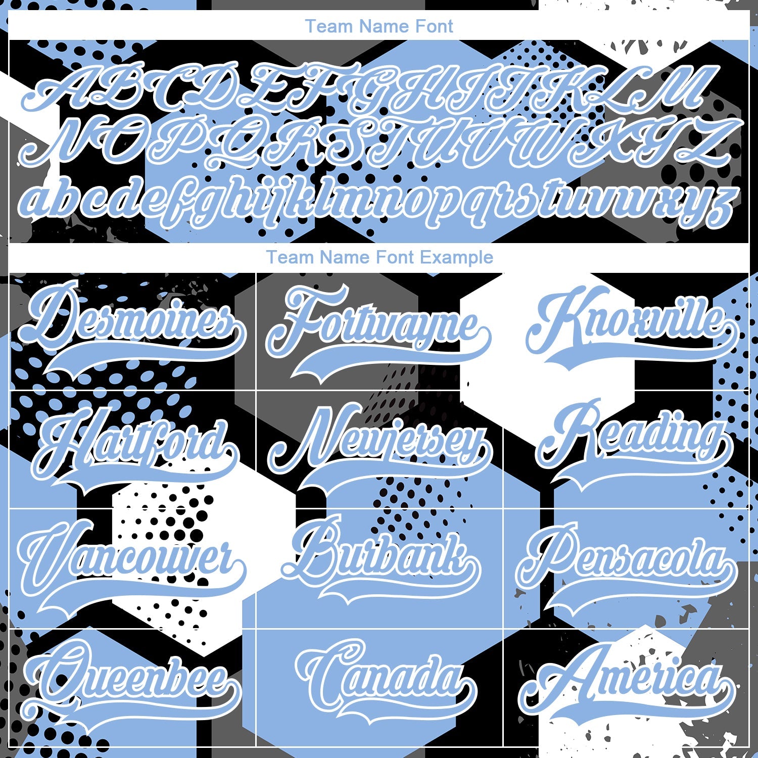 Custom Light Blue Black-White 3D Pattern Geometric Shape Hockey Lace Neck Jersey