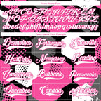Custom Pink White-Black 3D Pattern Geometric Shape Hockey Lace Neck Jersey