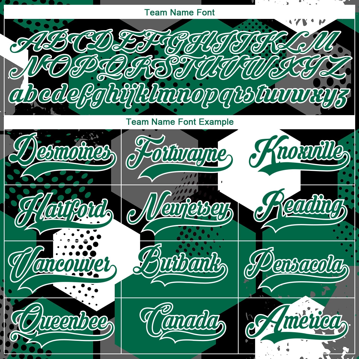 Custom Kelly Green Black-White 3D Pattern Geometric Shape Hockey Lace Neck Jersey