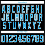 Custom Sky Blue Black-White 3D Pattern Geometric Shape Hockey Lace Neck Jersey