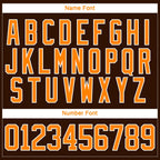 Custom Bay Orange Brown-White 3D Pattern Geometric Shape Hockey Lace Neck Jersey