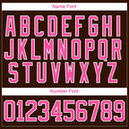 Custom Pink Brown-White 3D Pattern Geometric Shape Hockey Lace Neck Jersey