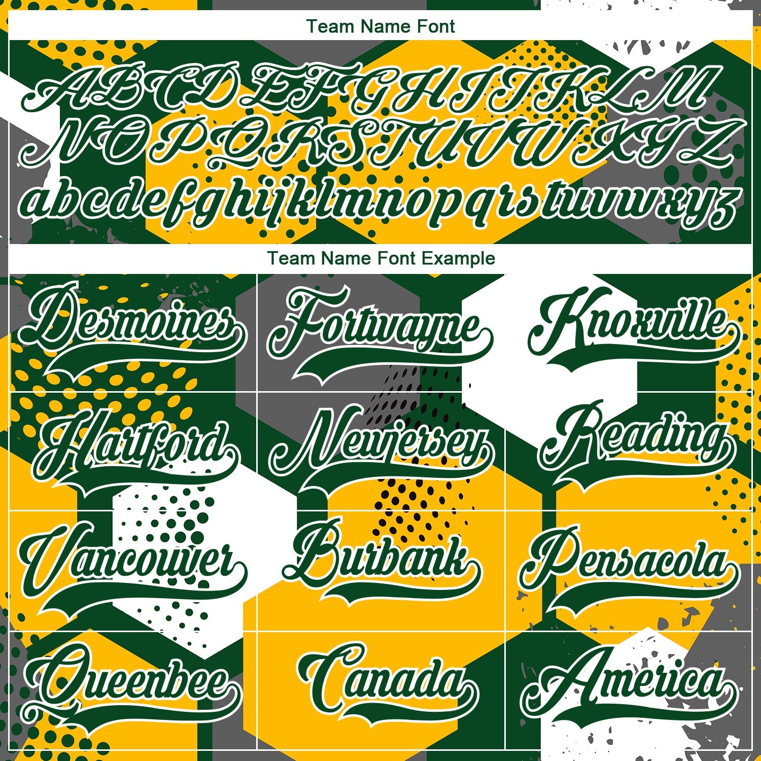 Custom Gold Green-White 3D Pattern Geometric Shape Hockey Lace Neck Jersey