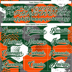 Custom Orange Green-White 3D Pattern Geometric Shape Hockey Lace Neck Jersey