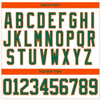 Custom White Kelly Green-Orange 3D Splash Art Hockey Lace Neck Jersey