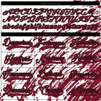 Custom White Crimson-Black 3D Splash Art Hockey Lace Neck Jersey