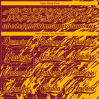 Custom Crimson Gold-White 3D Splash Art Hockey Lace Neck Jersey