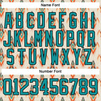 Custom Cream Teal Orange-Black 3D Pattern Native Americans Tribal Indigenous People Hockey Lace Neck Jersey