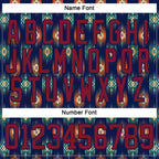 Custom Navy Crimson 3D Pattern Native Americans Tribal Indigenous People Hockey Lace Neck Jersey