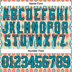 Custom Cream Teal Orange-Black 3D Pattern Native Americans Tribal Indigenous People Hockey Lace Neck Jersey