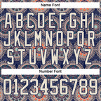 Custom Navy Cream-Orange 3D Pattern Native Americans Tribal Indigenous People Hockey Lace Neck Jersey