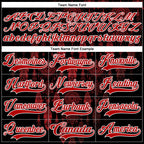 Custom Black Red-White 3D Pattern Native Americans Tribal Indigenous People Hockey Lace Neck Jersey