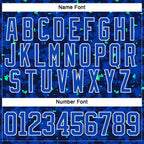 Custom Camo Thunder Blue Navy Green-White 3D Camouflage Flame Hockey Lace Neck Jersey