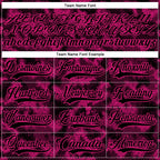 Custom Camo Black-Hot Pink 3D Camouflage Digital Hockey Lace Neck Jersey