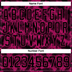 Custom Camo Black-Hot Pink 3D Camouflage Digital Hockey Lace Neck Jersey