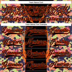 Custom Camo Black-Orange 3D Camouflage Pixel Hockey Lace Neck Jersey