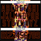 Custom Camo Black-Orange 3D Camouflage Pixel Hockey Lace Neck Jersey