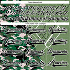 Custom Camo Black Green-White 3D Camouflage Geometric Hockey Lace Neck Jersey