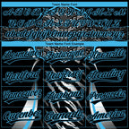 Custom Stitched Black Sky Blue-White 3D Pattern Design E-sports Pullover Sweatshirt Hoodie