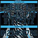 Custom Stitched Black Sky Blue-White 3D Pattern Design E-sports Pullover Sweatshirt Hoodie