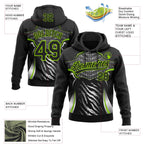 Custom Stitched Black Neon Green-White 3D Pattern Design E-sports Pullover Sweatshirt Hoodie