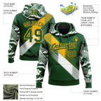 Custom Stitched Green Gold-White 3D Pattern Design E-sports Pullover Sweatshirt Hoodie