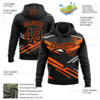 Custom Stitched Black Orange-White 3D Pattern Design E-sports Pullover Sweatshirt Hoodie
