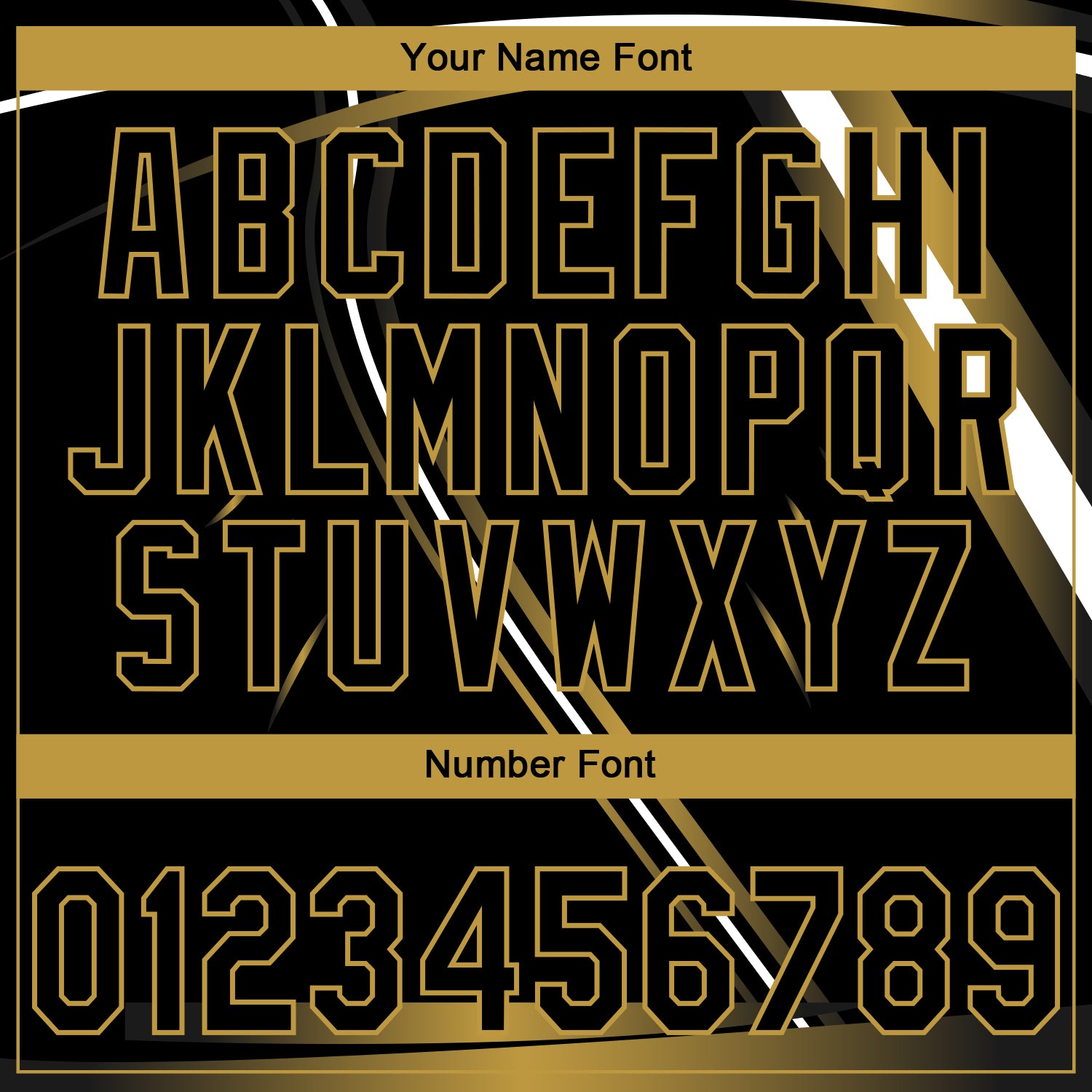 Custom Stitched Black Old Gold-White 3D Pattern Design E-sports Pullover Sweatshirt Hoodie