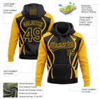Custom Stitched Black Gold 3D Pattern Design E-sports Pullover Sweatshirt Hoodie