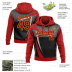 Custom Stitched Red Black Old Gold-White 3D Pattern Design E-sports Pullover Sweatshirt Hoodie