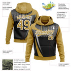 Custom Stitched Old Gold Black-White 3D Pattern Design E-sports Pullover Sweatshirt Hoodie