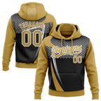Custom Stitched Old Gold Black-White 3D Pattern Design E-sports Pullover Sweatshirt Hoodie
