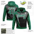 Custom Stitched Kelly Green Black-White 3D Pattern Design E-sports Pullover Sweatshirt Hoodie