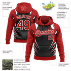 Custom Stitched Red Black-White 3D Pattern Design E-sports Pullover Sweatshirt Hoodie