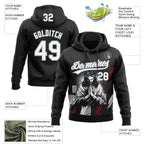 Custom Stitched Black White Gray-Red 3D Pattern Design Religion Jesus Christ Pullover Sweatshirt Hoodie