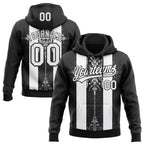 Custom Stitched Black White 3D Pattern Design Retro Medieval Pullover Sweatshirt Hoodie