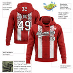 Custom Stitched Red White-Black 3D Pattern Design Retro Medieval Pullover Sweatshirt Hoodie