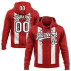 Custom Stitched Red White-Black 3D Pattern Design Retro Medieval Pullover Sweatshirt Hoodie