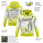 Custom Stitched Neon Yellow White-Black 3D Pattern Design Religion The Virgin Mary Pullover Sweatshirt Hoodie