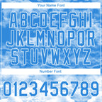 Custom Stitched Powder Blue White 3D Pattern Design Religion The Virgin Mary Pullover Sweatshirt Hoodie