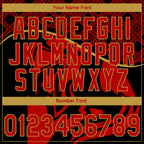 Custom Stitched Red Black-Old Gold 3D Pattern Design Knight Pullover Sweatshirt Hoodie