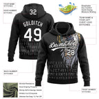 Custom Stitched Black White 3D Pattern Design Viking Pullover Sweatshirt Hoodie