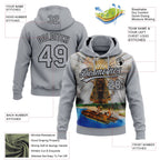 Custom Stitched Gray Black 3D Pattern Design Our Lady Of Aparecida Pullover Sweatshirt Hoodie