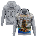 Custom Stitched Gray Black 3D Pattern Design Our Lady Of Aparecida Pullover Sweatshirt Hoodie