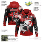 Custom Stitched Red Black-White 3D Skull Pattern Pullover Sweatshirt Hoodie