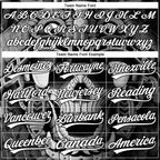 Custom Stitched Black White 3D Skull Pattern Pullover Sweatshirt Hoodie