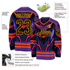 Custom Purple Brown Orange Black-Yellow 3D Pattern Cyber Mecha E-sport Hockey Jersey