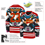 Custom Red Blue Black Purple Yellow-White 3D Pattern Cyber Mecha E-sport Hockey Jersey
