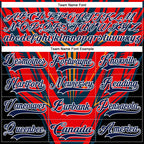 Custom Black Navy Red Orange-White 3D Pattern Cyber Mecha E-sport Hockey Jersey