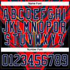 Custom Black Navy Red Orange-White 3D Pattern Cyber Mecha E-sport Hockey Jersey